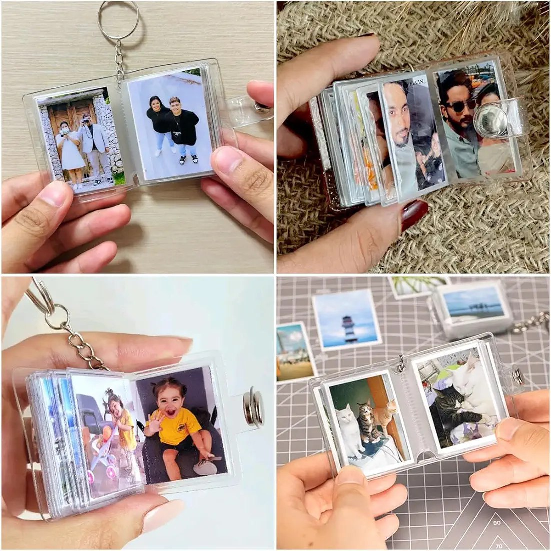 Customised Mini Album Plastic Keychain Mini Photo Book Keychains
