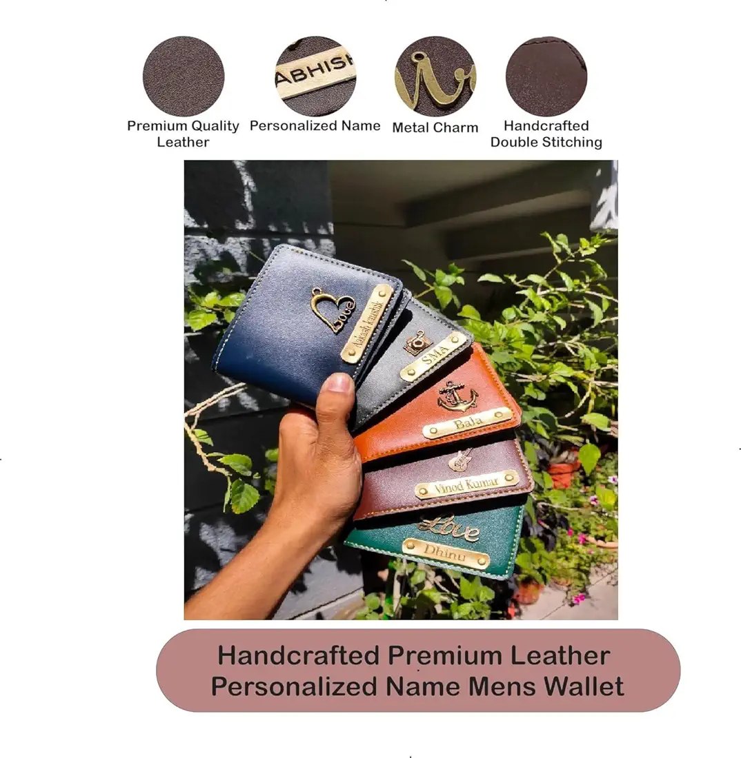 Personalized Men Wallet Name With & Charms
