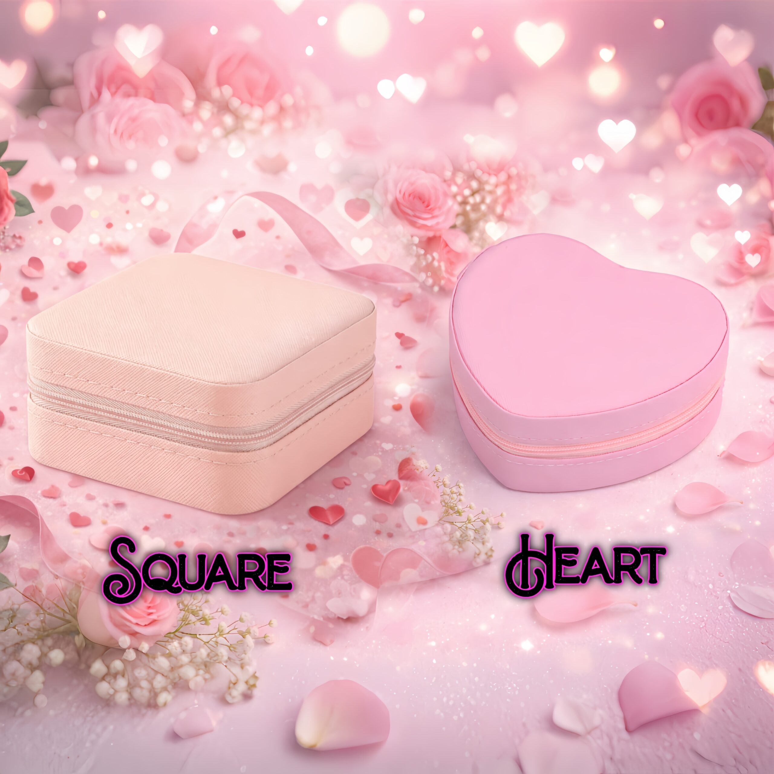 Mini Jewellery Box Heart And Square shape