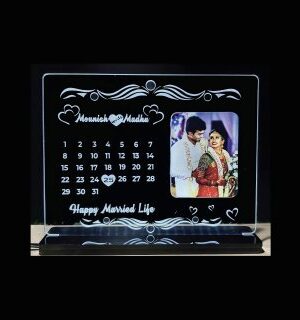Personalized LED Calendar Photo Frame – Custom Message & Photo