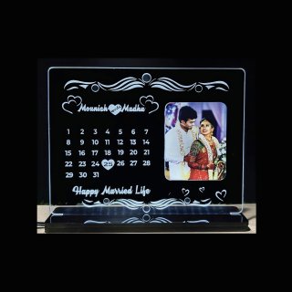 Personalized LED Calendar Photo Frame – Custom Message & Photo