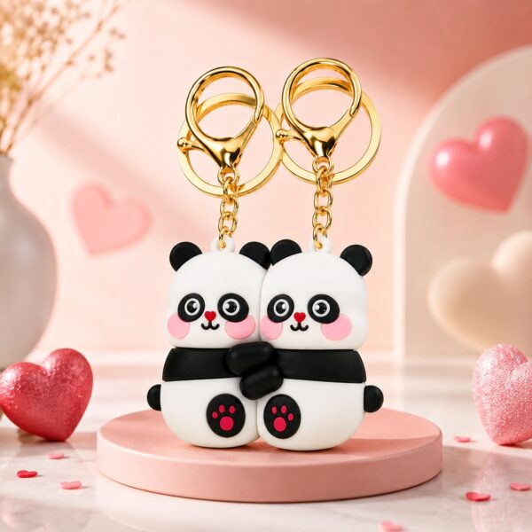 Hugging Panda Keychain
